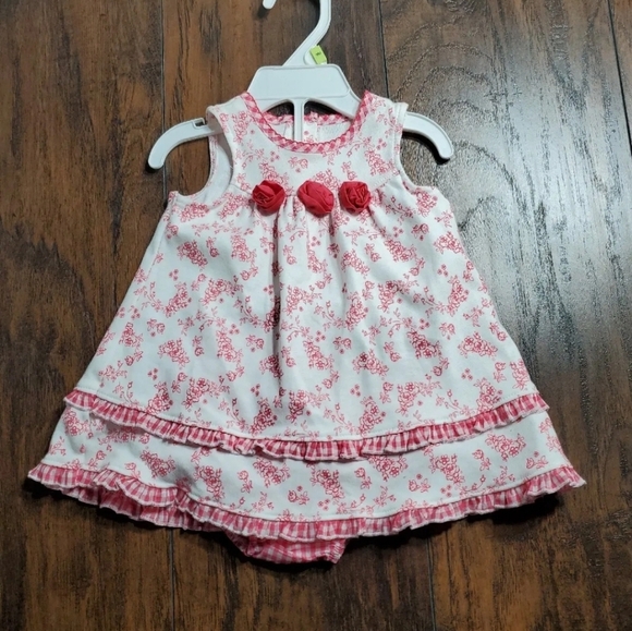 Little Me Baby Infant Girls 3 Mo Sleeveless Floral Dress 2 pc set NWT - Picture 1 of 6